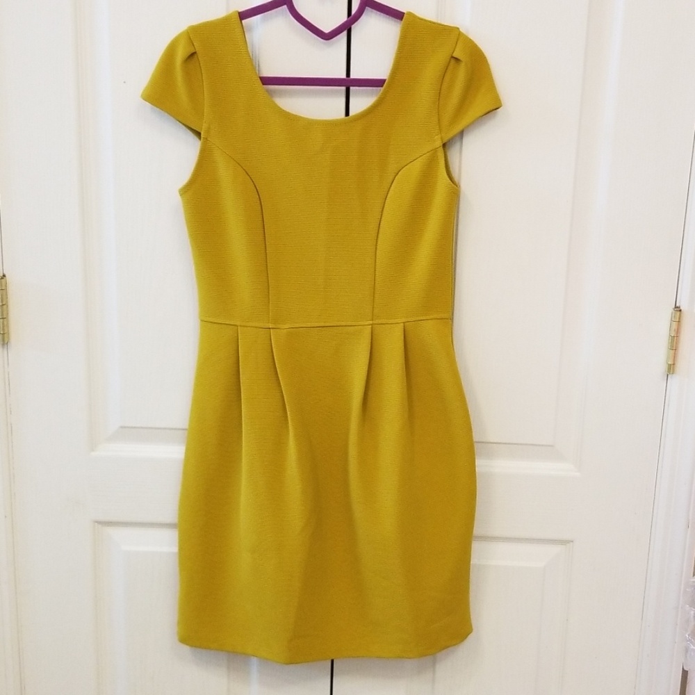 Bar III mustard yellow dress NWT